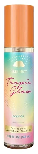 Tree Hut Tropic Glow Moisturizing Body Oil hydrating Oil For Soft And Glowing Skin Notes Almond Amber And Sandalwood Enriched W Cupua U Butter Guarana Pistachio Oil 5 Fl Oz