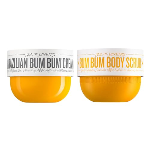 Sol De Janeiro Brazilian Bum Bum Cream With Bum Bum Body Scrub Full Size Smoothing And Tightening Bundle