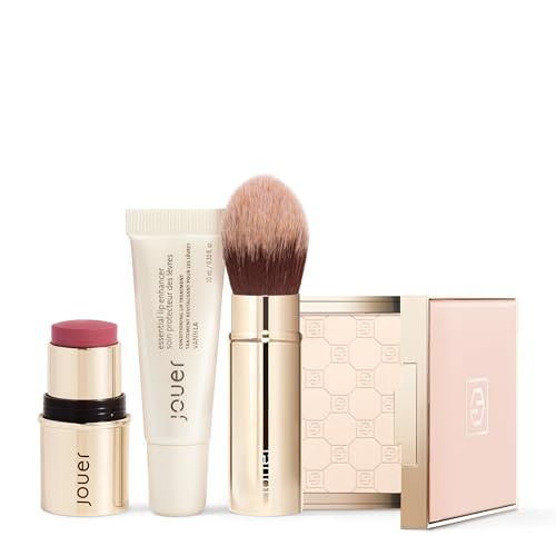 Jouer Les Musthaves Starter Settranslucent Setting Powder Makeup Brush Cream Blush And Lipstick Stick And Lip Plumper Makeup Set 115 Value