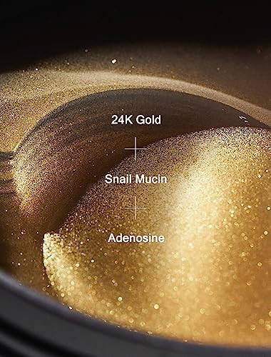 Mizon Snail Gold Eye Gel Patches plus Snail Repair Intensive Ampoule Moisturizing Antiaging Skin Regeneration Reduces Puffiness Dark Circles Treatment