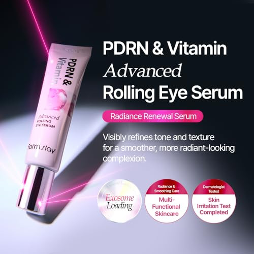 Farmstay Pdrn And Vitamin Advanced Rolling Eye Serumpuff Eye Bags Uneven Tone Dark Circles Korean Skincare Cream Gel Collagen Kbeauty Elasticity Hyaluronic Acid Collagen 0.85 Fl Oz