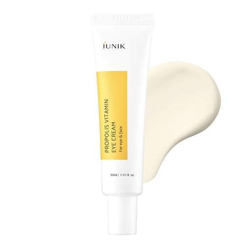 Iunik Propolis Vitamin Eye Cream Dark Circle Care propolis And Vitamin C Lightweight Cream For Dark Circles Puffiness And Fine Lines Korean Skincare For Sensitive Skin 1.01 Fl Oz