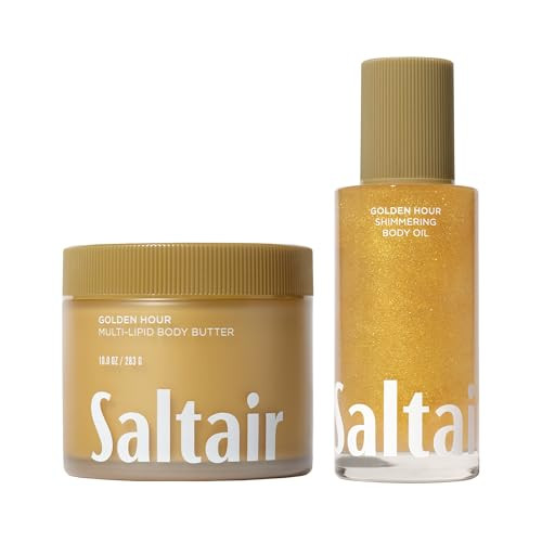 Saltair Golden Hour Glow Duobody Butter And Shimmering Oil2 Piecelightreflecting Radiance And Replenishing Hydration For A Luminouslooking Comfortable Finish