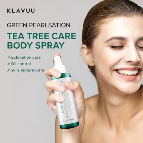 Klavuu Green Pearlsation Teatree Care Body Moisturizer 100Ml10000Ppm Tea Tree Extract Regulates Oil Production Cooling Sensation Fragrancefree Exfoliating 3.38Oz
