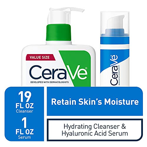 Cerave Hydrating Face Wash And Hyaluronic Acid Serum With Vitamin B5 Set19Oz Face Wash plus Serumhydrating For Dry Skinfragrance 1Oz