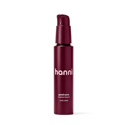 Hanni Good Aura Dry Body Oil Lightweight Aftershower Moisturizer With Jojoba Coconut Baobab And Buriti Oils Nongreasy Skincare For Soft Skin 100 Ml 3.38 Oz