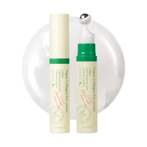 AxisY Axisy Vegan Collagen Eye Serum K Beauty Triple Hyaluronic Acid And Peptide Collagen Serum Improve Skin Elasticity Reduce Fine Lines And Dark Circles Vegan Korean Skin Care Eye Cream 0.33 Fl. Oz.