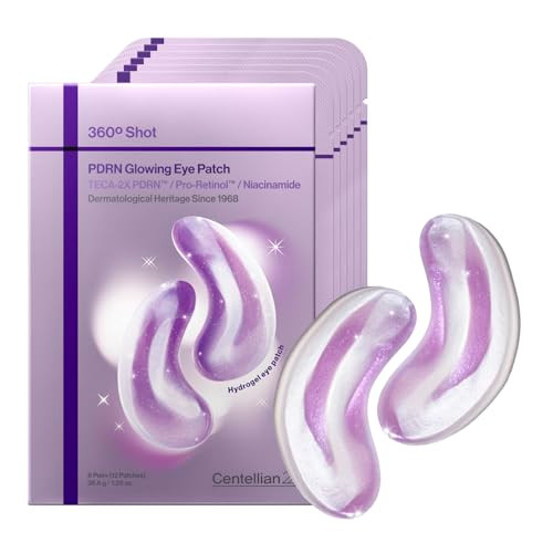 Centellian 24 360 Shot Pdrn Glowing Eye Patch 6 Sets 12 Piecescooling Hydrogel Treatment With Teca Retinol Niacinamide And Glutathione For Puffiness Dark Circles And Tiredlooking Skin