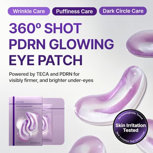 Centellian 24 360 Shot Pdrn Glowing Eye Patch 6 Sets 12 Piecescooling Hydrogel Treatment With Teca Retinol Niacinamide And Glutathione For Puffiness Dark Circles And Tiredlooking Skin