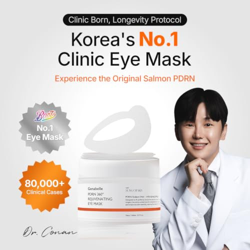 Genabelle Pdrn 360 Rejuvenating Eye Mask Full Eye Area Eye Patches For Hydration Firming And Elasticity With Pdrn And Peptides Targets Dark Circles Puffiness And Fine Lines Skin 3.38 Fl Oz.