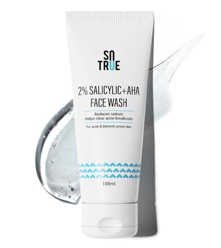 Sotrue 2% Salicylic Acid Face Wash plus Aha For Acne And Pimple 100Mlfor Clean Clear And Glowing Skinreduces Acne Excess Oil Pimplesall Skin Types