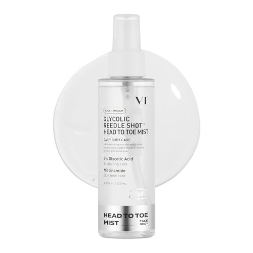 Vt Cosmetics 7% Glycolic Acid Reedle Shot Headtotoe Mist With Niacinamide Exfoliating Spray For Bumpy And Strawberry Skin Dark Spots Skin Texture Keratosis Pilaris Korean Skincare 4.05 Fl Oz