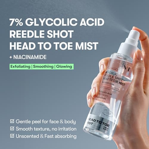 Vt Cosmetics 7% Glycolic Acid Reedle Shot Headtotoe Mist With Niacinamide Exfoliating Spray For Bumpy And Strawberry Skin Dark Spots Skin Texture Keratosis Pilaris Korean Skincare 4.05 Fl Oz