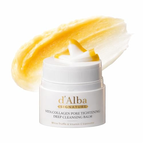 DAlba Piedmont Dalba Piedmont Signature Vita Collagen Deep Cleansing Balm Allinone Makeup Remover With Vitamin C Pore Care 3In1 Balm Oil Milk Cleanser 1.69 Fl Oz