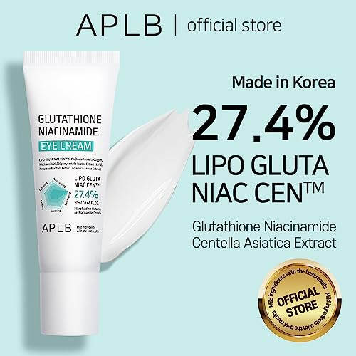 Aplb Glutathione Niacinamide Eye Creamlipo Gluta Niac Cen 27.4% Korean Skincare Eye Cream For Dark Circles And Puffiness Improve Elasticity And Provide Moisture Around Eye Region 0.68 Fl.Oz