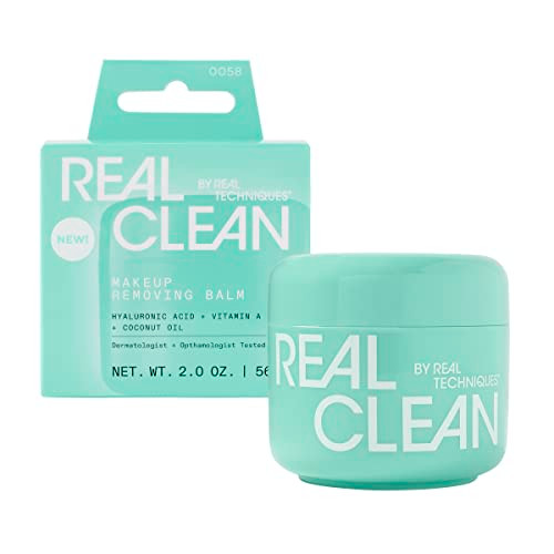 Real Techniques Real Clean Face Erase Makeup Removing Balm Hydrating Makeup Cleansing Balm Remove Stubborn Makeup Hyaluronic Acid Moisturizes And Vitamin A Helps Exfoliate Jar 2 Fl. Oz