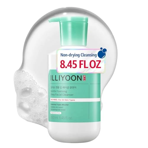 Illiyoon Gentle Deep Facial Cleanserlow Ph Geltofoam Face Wash For Sensitive Skin Hydrating Gel Cleanser And Daily Makeup Remover Korean Skincare 8.45 Fl.Oz.