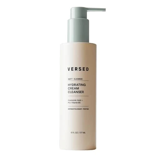 Versed Gentle Hydrating Facial Cleanser Cream Face Cleanser With Hyaluronic Acid And Aloe Leaf Juice Fragrancefree Cleanser For Dry Skin 6 Fl Oz 177 Ml