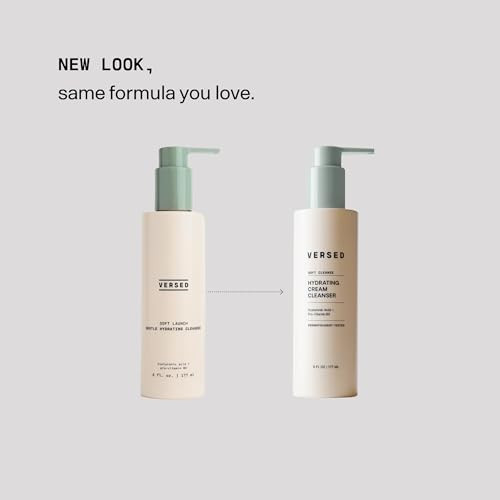 Versed Gentle Hydrating Facial Cleanser Cream Face Cleanser With Hyaluronic Acid And Aloe Leaf Juice Fragrancefree Cleanser For Dry Skin 6 Fl Oz 177 Ml