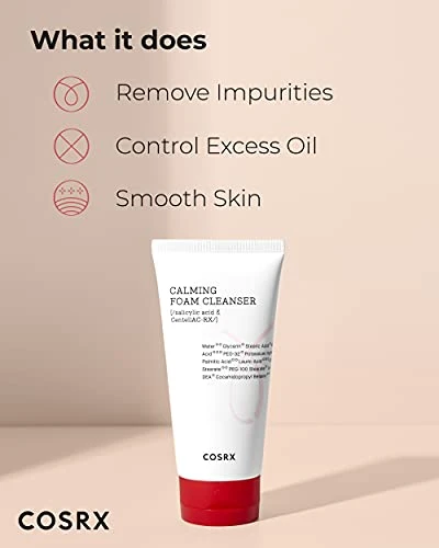 Cosrx Ac Collection Calming Foam Cleanser salicylic Acid Acne Cleanseranimal Testing Paraben Korean Skin Care 150Ml 5.07 Fl.Oz