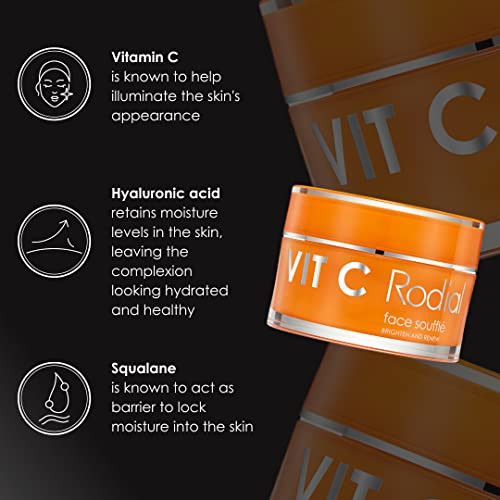 Rodial Vitamin C Face Souffl Vitamin C Moisturizer Face Cream With Hyaluronic Acid Hydrating And Brightening Facial Moisturizer For Dry Skin Anti Aging Face Cream For Radiant Glow 50Ml