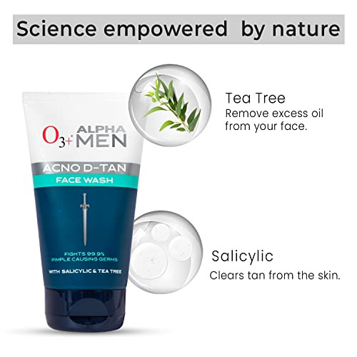 O3plus Alpha Men Acno Dtan Face Wash With Tea Tree 100 Gram