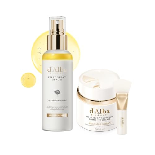 DAlba Piedmont Handsfree Deep Hydration Elasticity Boosting Night Routine Skin Firming Plumped Look First Spray Serum plus Volufiline Grinding Cream
