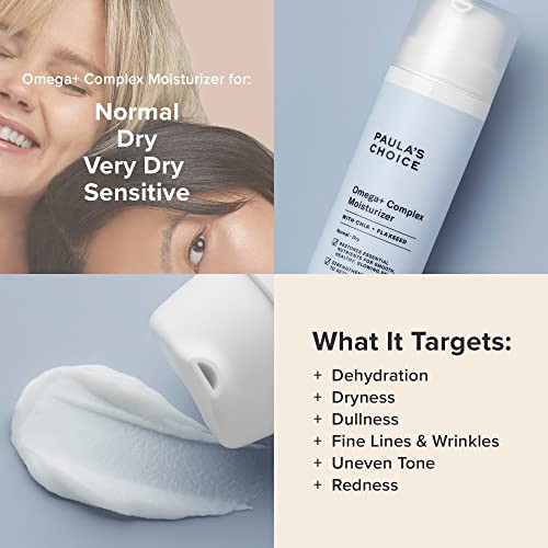 PaulaS Choice Paulas Choice Omegaplus Complex Lightweight Face Moisturizer Shea Butter And Plant Oils Omega Chia And Flaxseed Brightening Vitamin C Face Cream For Dry And Sensitive Skin Fragrancefree