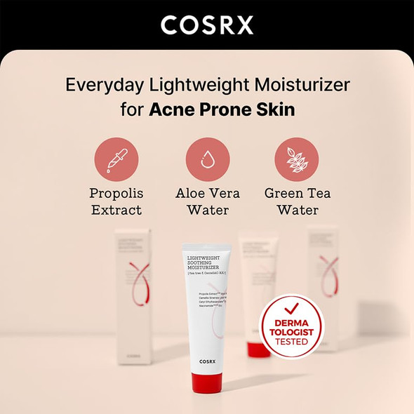 Cosrx Ac Collection Lightweight Soothing Moisturizer aloe Vera Leaves Extract 71.2%Animal Testing Paraben 80Ml 2.70 Fl.Oz