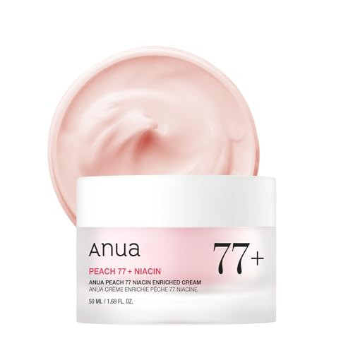 Anua Peach Niacinamide Cream Hydrating Face Moisturizer With Collagen Vitamin B12 Ceramide And Panthenol Barrier Repair For Dry Skin Glowing Skin Korean Skincare 1.69 Fl.Oz.