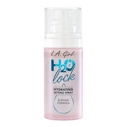 L.A. Girl H2O Lock Setting Spray Biphase Hydrating Makeup Setting Mist With Aloe Vera Vitamin E Cucumber Extract Dewy Finish Longlasting G97882