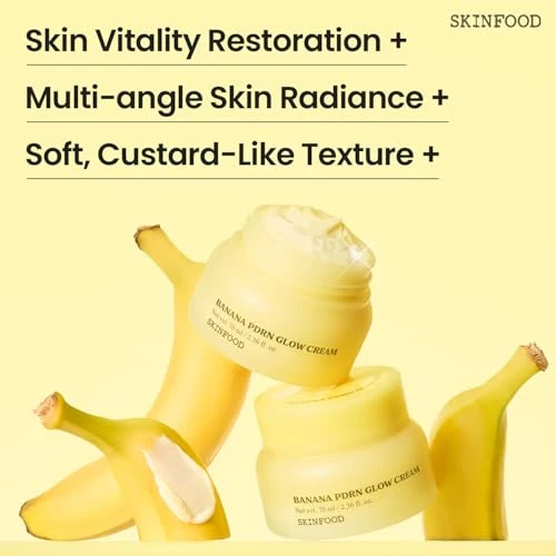 Skinfood 1957 Skinfood Banana Pdrn Glow Cream Hydrating And Firming Vegan Pdrn Moisturizer Lightweight Custard Texture For Radiant Skin And Makeup Prep Korean Skincare 70 Ml 2.36 Fl Oz