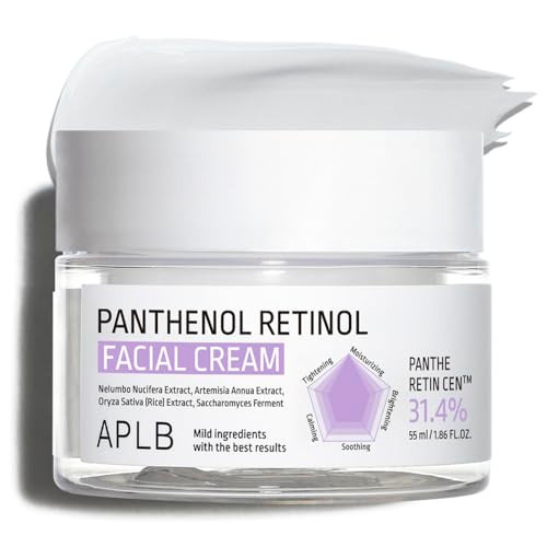 Aplb Panthenol Retinol Facial Creampanthe Retin Cen 31.4% Korean Skincare Deep Hydration Elasticity Care Sensitive Skin Wrinkle Care Revitalize For Gentle And Improve Skin Texture 1.86 Fl.Oz