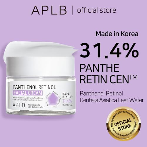 Aplb Panthenol Retinol Facial Creampanthe Retin Cen 31.4% Korean Skincare Deep Hydration Elasticity Care Sensitive Skin Wrinkle Care Revitalize For Gentle And Improve Skin Texture 1.86 Fl.Oz