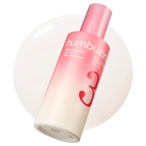 Numbuzin No.3 Bifida Bakuchiol Zero Pore Milky Moisturizer Pore Refining And Texture Smoothing Tone Evening With Kojic Acid And Bakuchiol Sensitive Skin 5.07 Fl Oz