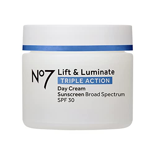 No7 Lift And Luminate Triple Action Day Cream Antiaging Face Cream Spf 30 Hyaluronic Acid And Vitamin C Visibly Firms Skin For Healthy Looking Radiance Suitable For Sensitive Skin 1.69 Fl Oz