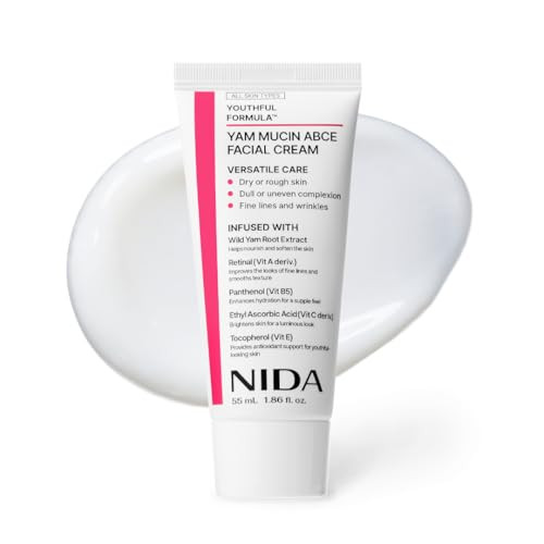 Nida Youthful Formula Yam Mucin Abce Facial Creamwild Yam Root Extract Retinal Panthenol Ethyl Ascorbic Acid Tocopherolhydration Wrinkles Dry Skin1.86 Fl. Oz. 55Ml
