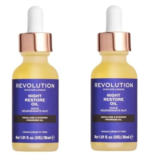 Revolution Beauty London Skincare Revolution Beauty Night Restore Oil Squalane And Evening Primrose Oil Pack Of 2