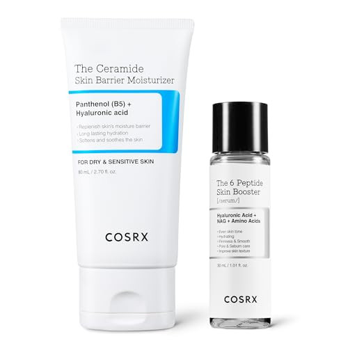 Cosrx Skin Barrier Elevate Set Ceramide Moisturizer plus Miniature 6X Peptide Skin Booster Serum 2.7 Fl.Oz 1 Fl.Oz
