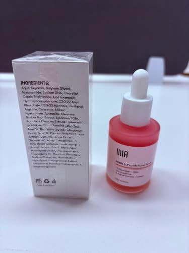 Inia Pdrn Pink Peptide Serum For Face With Salmon Dna for Hydrating With 5Peptideplus Niacinamide plus Collagen Help Reduce Fine Line Look And Support Firmness Sensitive Skin Korean 1.06 Fl Oz