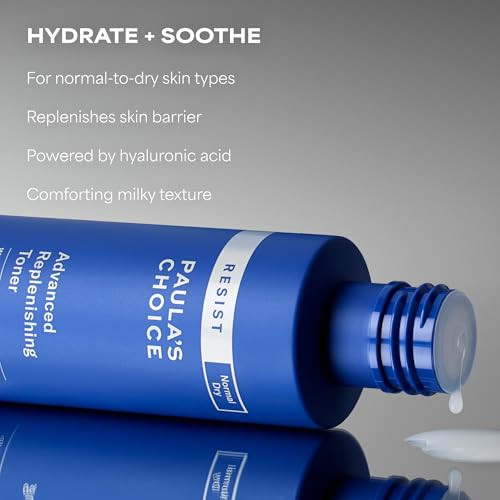 PaulaS Choice Paulas Choice Resist Advanced Replenishing Face Toner Antiaging Facial Toner With Hyaluronic Acid Vitamin C And E Softenslightweight Hydration And Replenishes Dry Skin Fragrancefree 4 Fl Oz