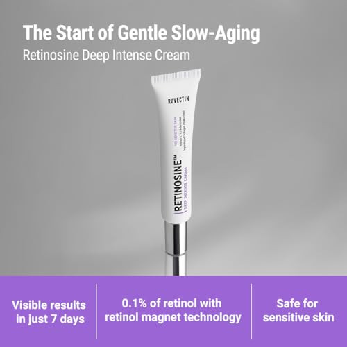 Rovectin Retinosine Deep Intense Cream Retniol 0.15% Adenosine Hydrolyzed Collagen Bakuchiolfor Sensitive Skin Korean Skin Care 1.01 Fl.Oz 30Ml