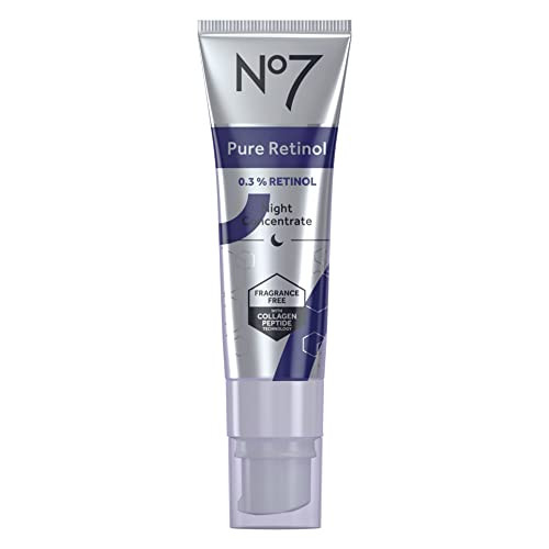 No7 Advanced Retinol 0.3% Night Concentrate Slow Release Retinol Serum plus Peptide Matrixyl 3000plus Boosted Overnight Antiaging Serum For Smoother Softer Skin 1Oz