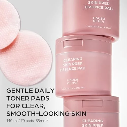 House Of Hur Clearing Skin Prep Essence Pads Fungal Acne Safe Aha Bha Pha Exfoliating Toner Pads With Red Beet Extract Alcoholfree Fragrancefree Korean Skincare 70 Pads 140 Ml