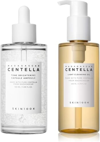Skin1004 Madagascar Centella Tone Brightening Capsule Ampoule And Light Cleansing Oil Bundle 100Ml 200Ml