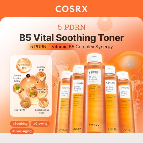 Cosrx 5 Pdrn B5 Vital Soothing Toner Korean Toner For Rejuvenating And Soothing Skin With Salmon Dna Centella Lactobacillus Pdrn And Panthenol Korean Skin Care 9.46 Fl.Oz.