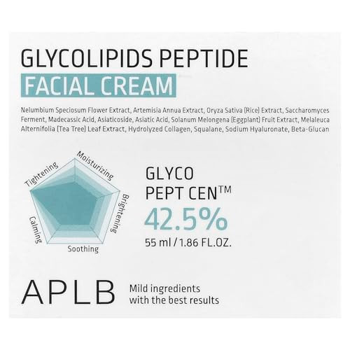 Aplb Glycolipids Peptide Facial Creamglyco Pept Cen 42.5% Korean Skincare Nourishing Wrinkle Care Elasticity Care Deep Hydration 1.86 Fl.Oz