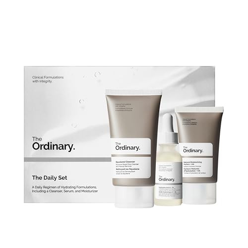 The Ordinary The Daily Set Daily Skincare Routine With Squalane Cleanser Hyaluronic Acid 2% plus B5 And Natural Moisturizing Factors plus Haskin Care Set