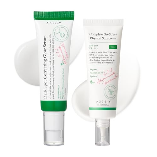 AxisY Axisy Niacinamide Skincare Duo Spf50 Otcregulated Mineral Sunscreen And Dark Spot Correcting Glow Serum Exclusive Vegan Korean Skin Care Set Daily Radiance Defense Care For All Skin Types