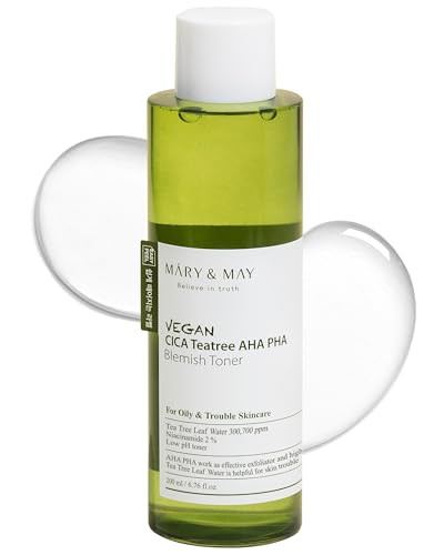MaryandMay Maryandmay Cica Tea Tree Aha Pha Exfoliating Toner korean Vegan Toner With 300000Ppm Tea Tree Leaf Water 2% Niacinamide Gentle Aha And Pha For Oily Blemishprone Skin 6.76 Fl Oz